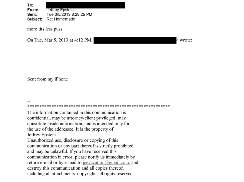 Epstein File of The Day: More Tits Less Puss